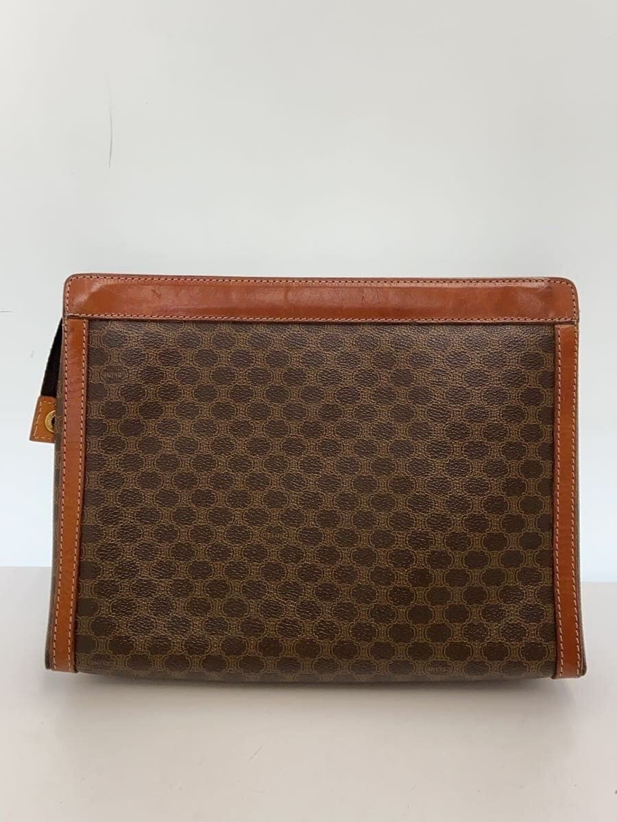 CELINE Wear ZIP Peeling Second Bag Leather BRW All Over Pattern M09 3