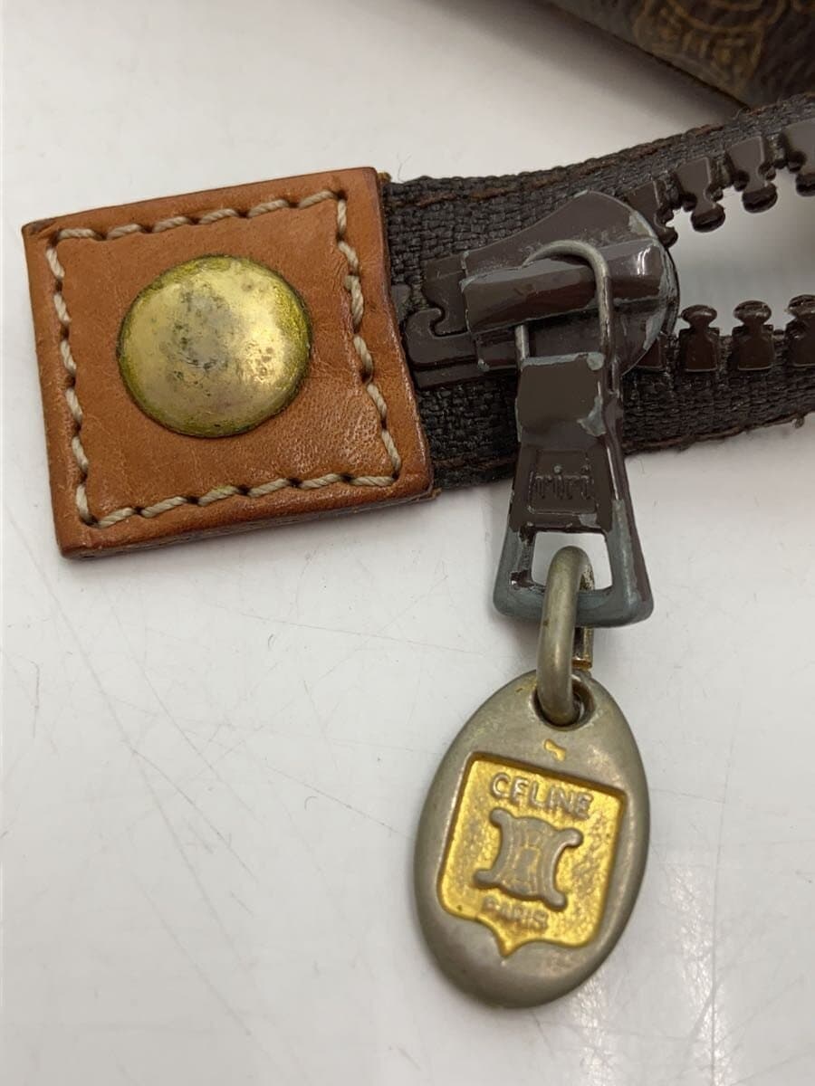 CELINE Wear ZIP Peeling Second Bag Leather BRW All Over Pattern M09 7