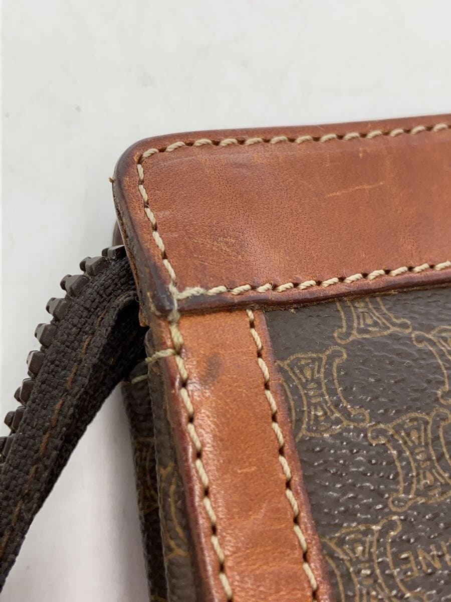 CELINE Wear ZIP Peeling Second Bag Leather BRW All Over Pattern M09 9