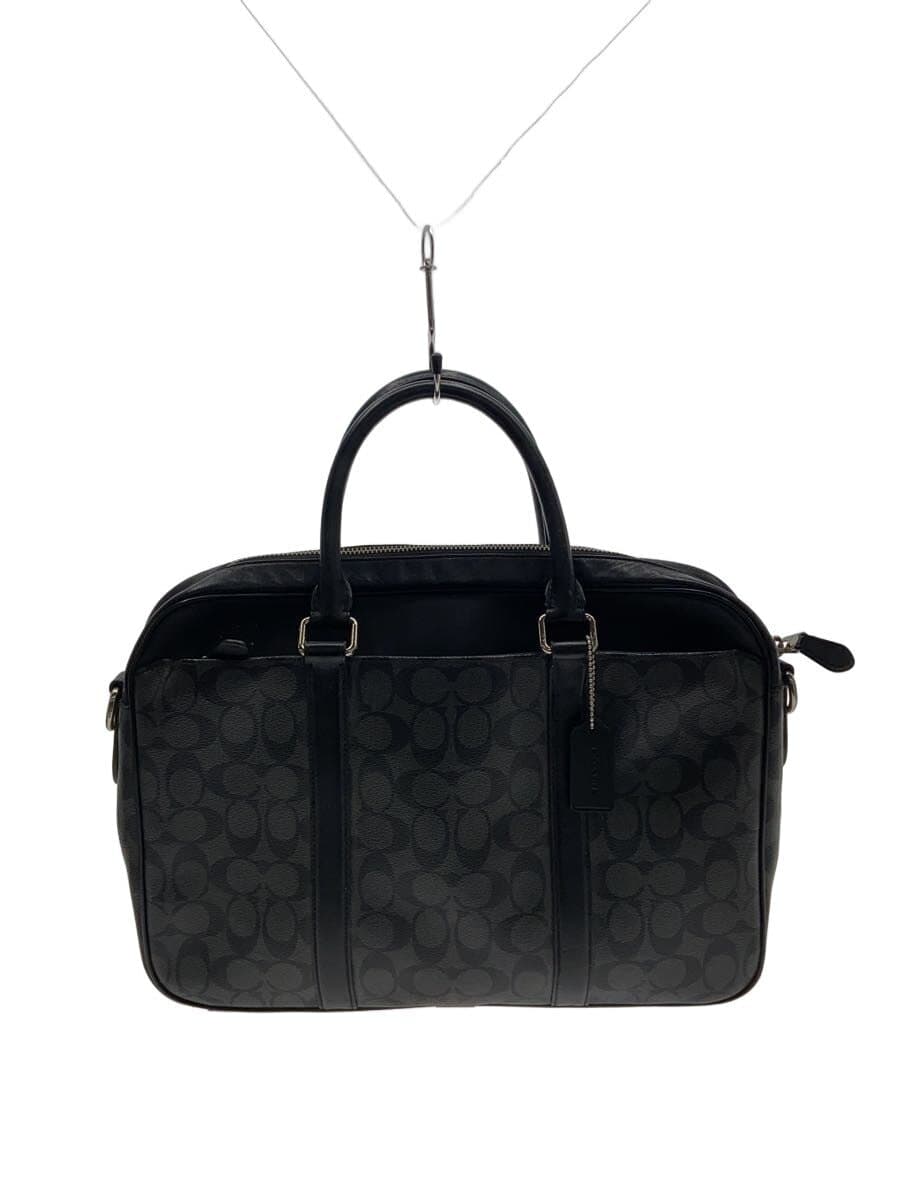 COACH: Shows general wear and stains Briefcase_Signature Leather Gray F54803