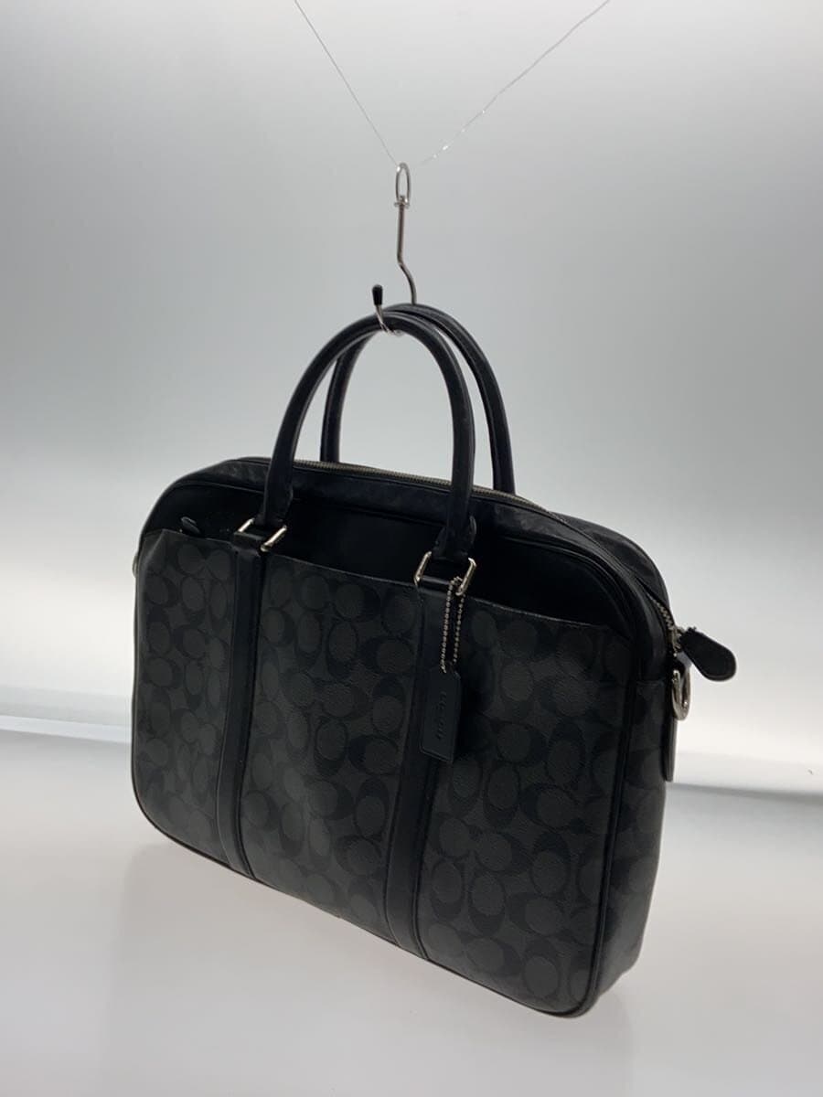 COACH: Shows general wear and stains Briefcase_Signature Leather Gray F54803 2