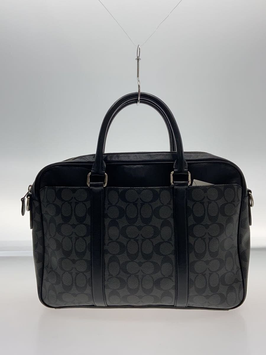 COACH: Shows general wear and stains Briefcase_Signature Leather Gray F54803 3