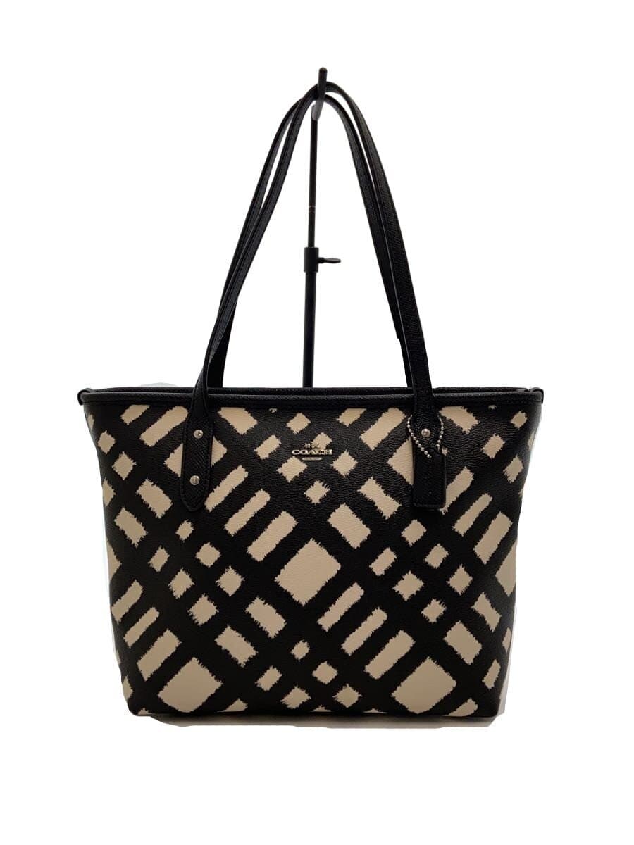 COACH Wild Plaid Handbag Leather F22246