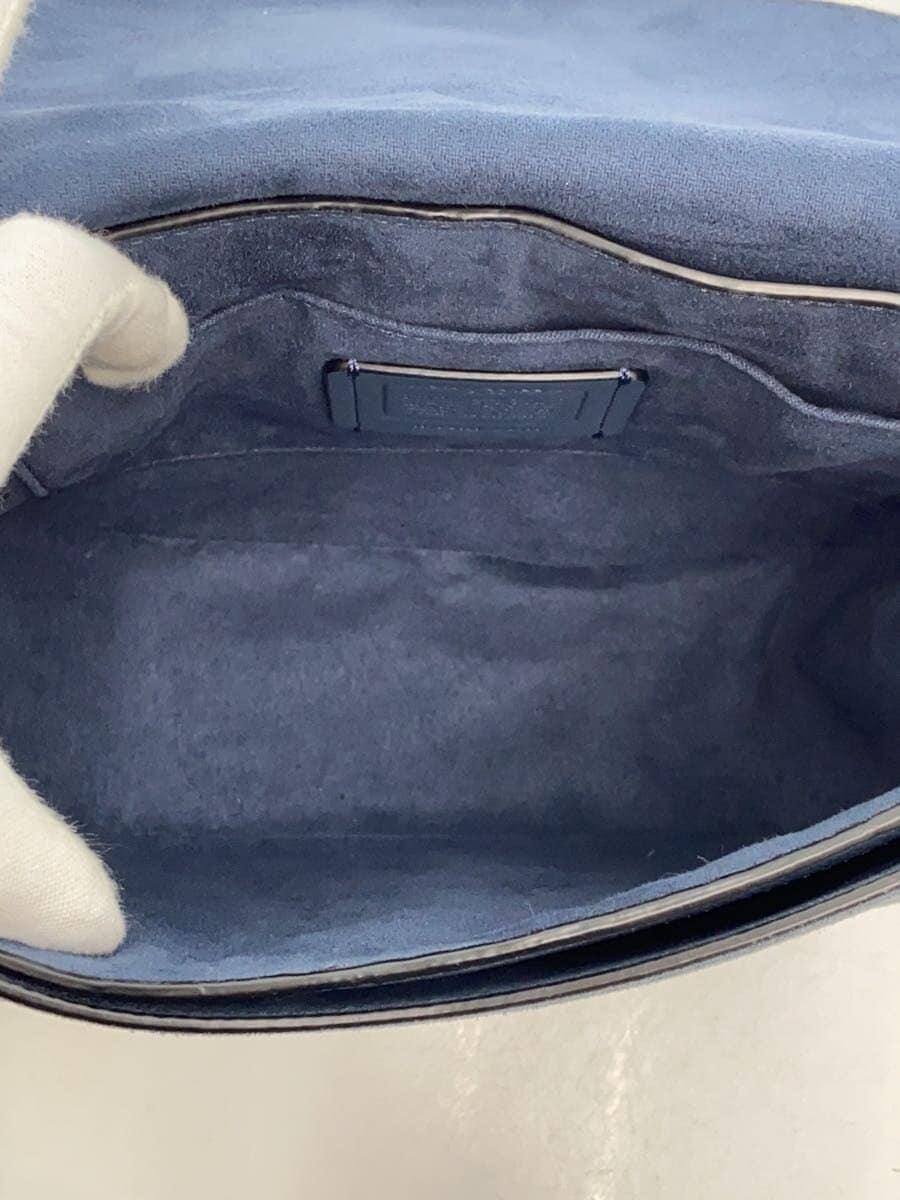 COACH slightly misshapen 2way handbag leather BLU C5688 6