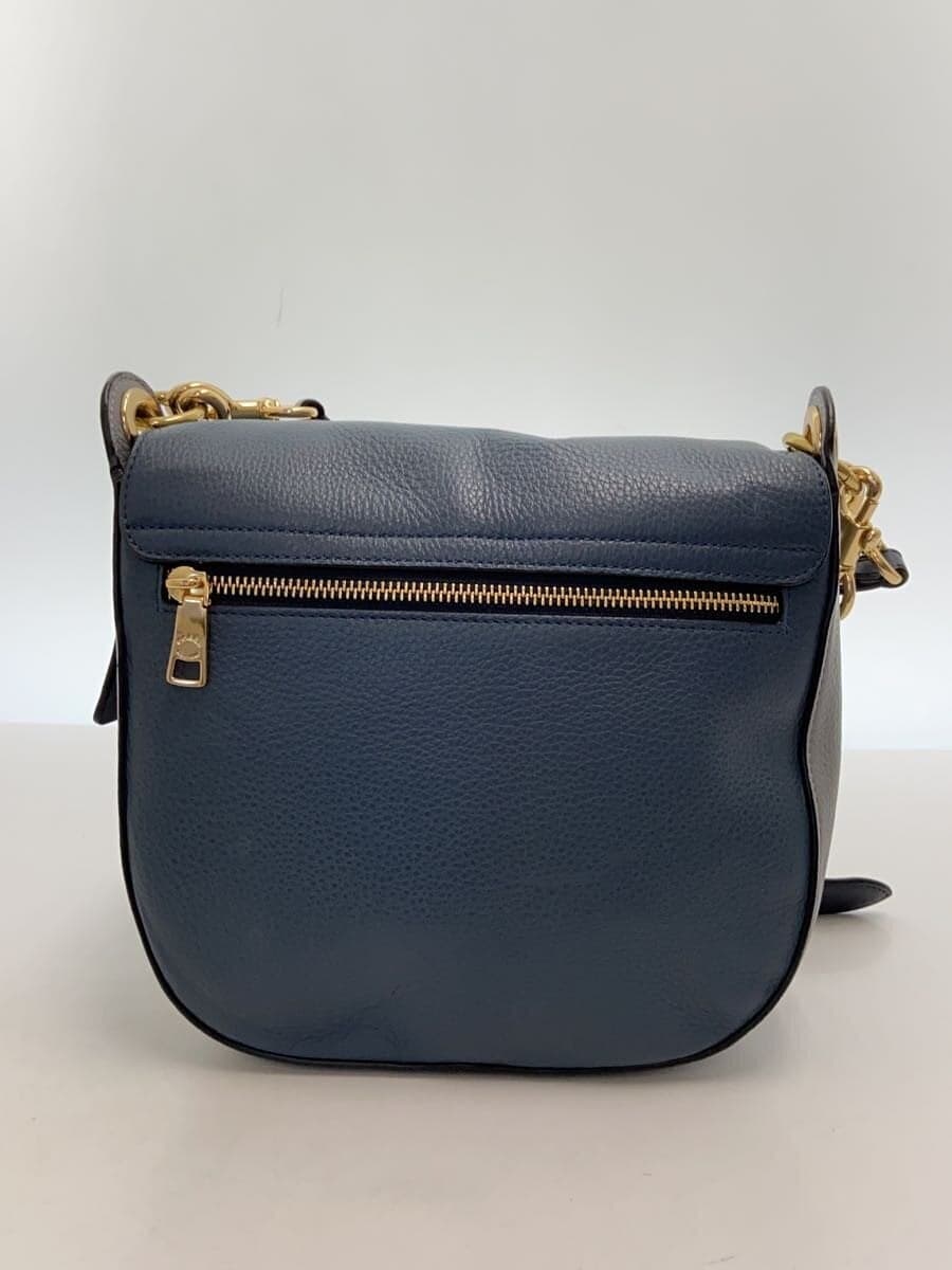 COACH slightly misshapen 2way handbag leather BLU C5688 9