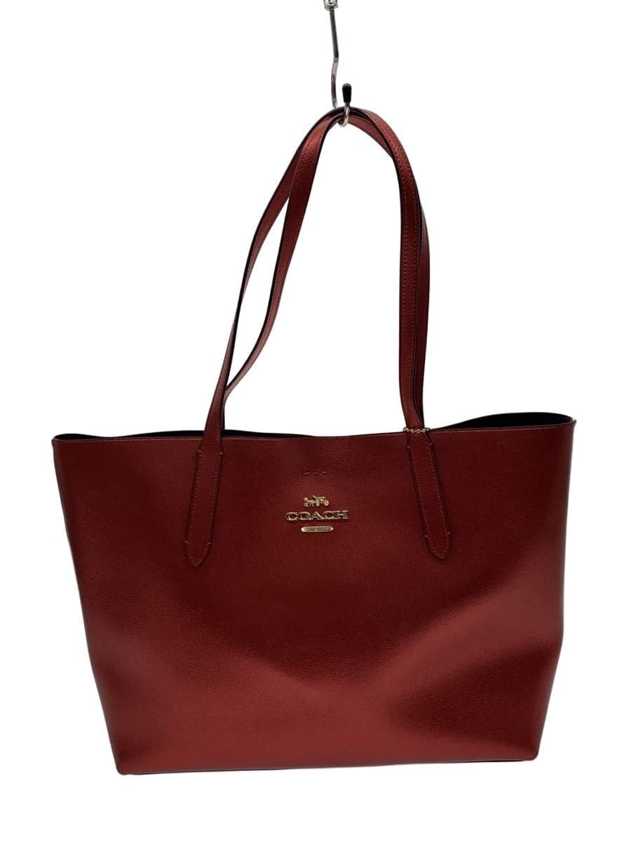 COACH tote bag leather RED F37871