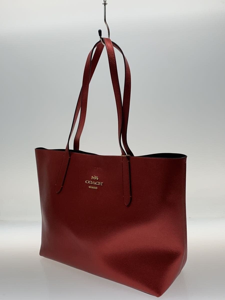 COACH tote bag leather RED F37871 2