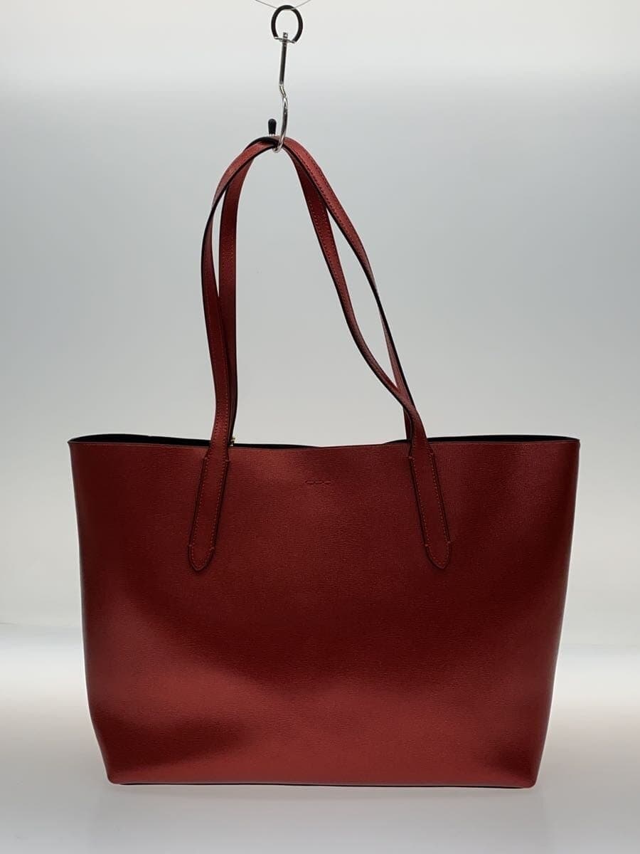 COACH tote bag leather RED F37871 3