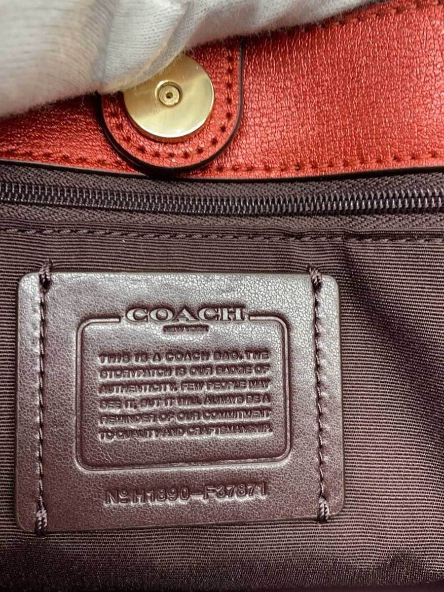 COACH tote bag leather RED F37871 5