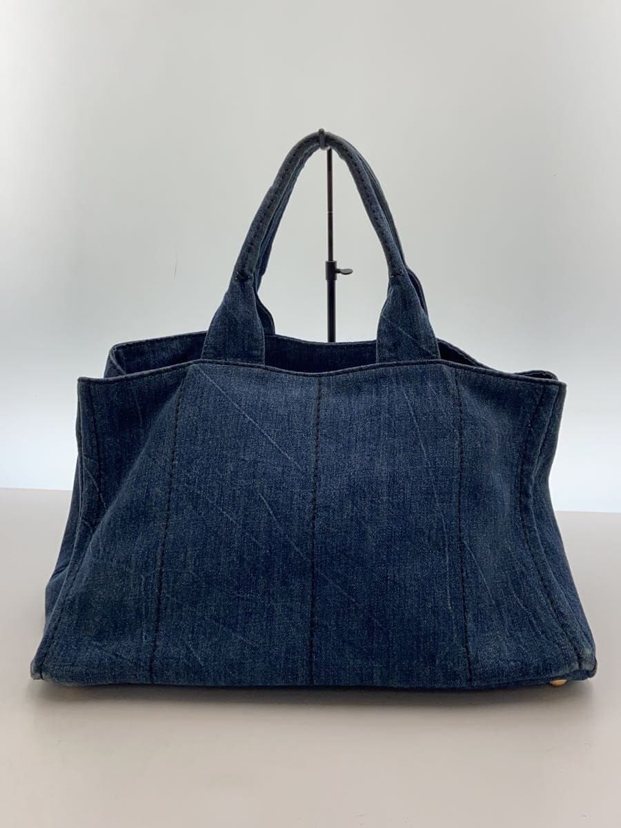 PRADA handle has stains shoulder strap missing Canapa tote bag denim IDG 3