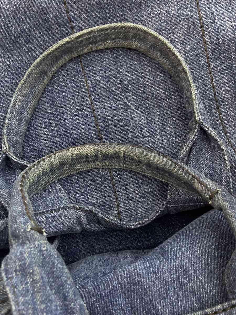 PRADA handle has stains shoulder strap missing Canapa tote bag denim IDG 8