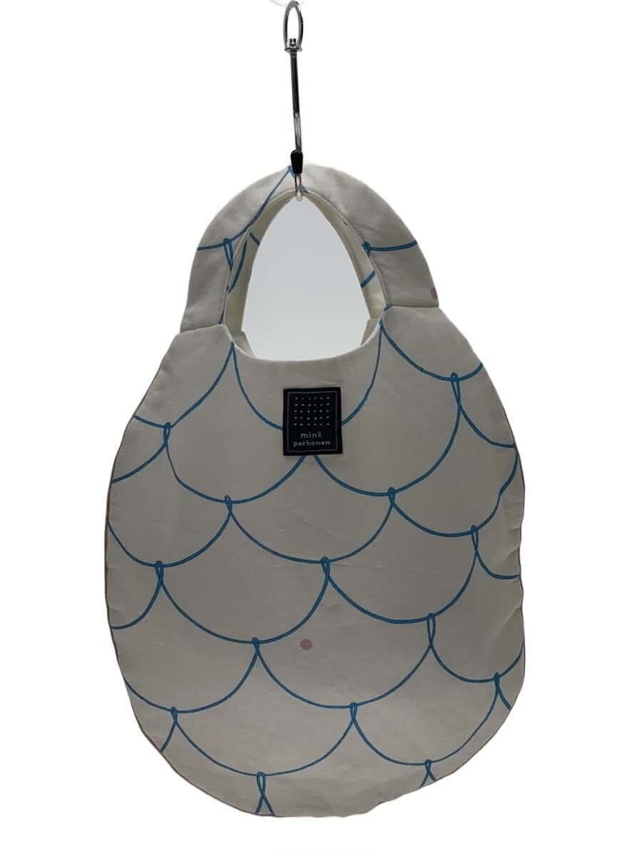 mina perhonenloysa Egg Bag Tote Bag Linen WHT Allover Pattern