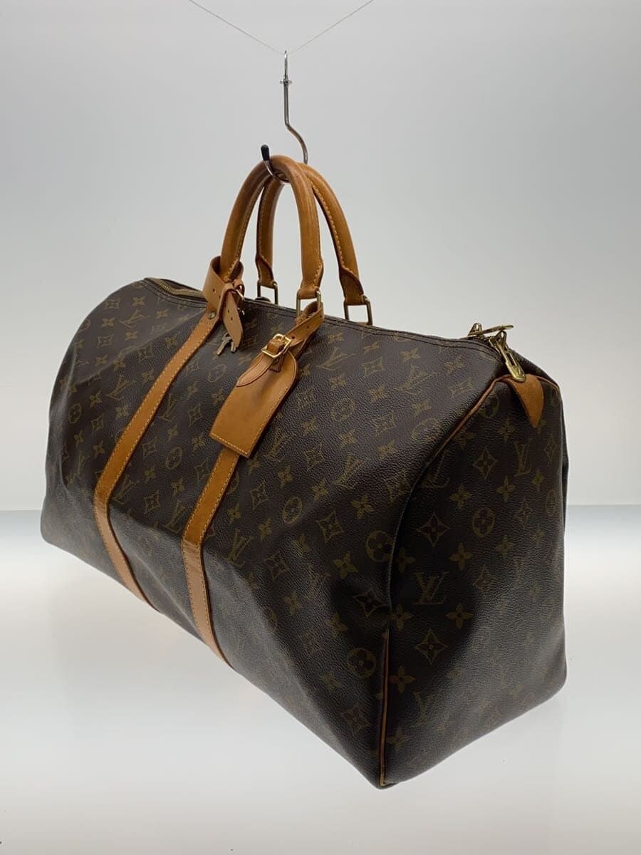 LOUIS VUITTON Keepall 50_Monogram Canvas PVC BRW 2