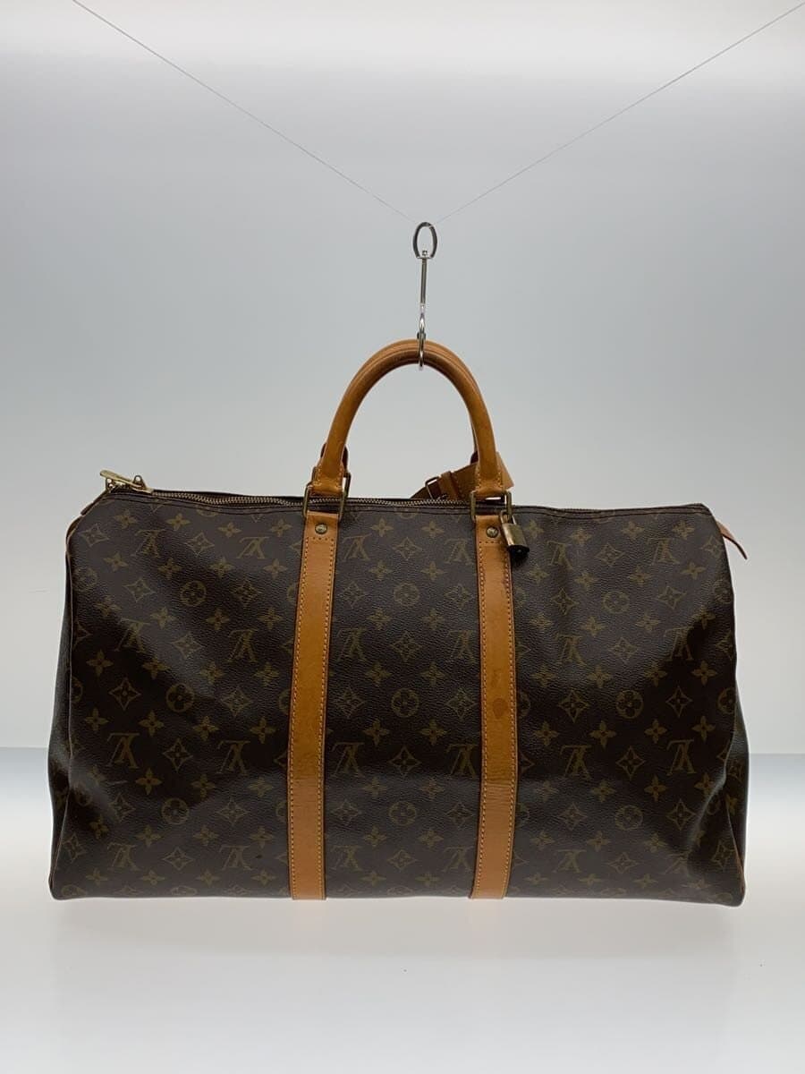 LOUIS VUITTON Keepall 50_Monogram Canvas PVC BRW 3