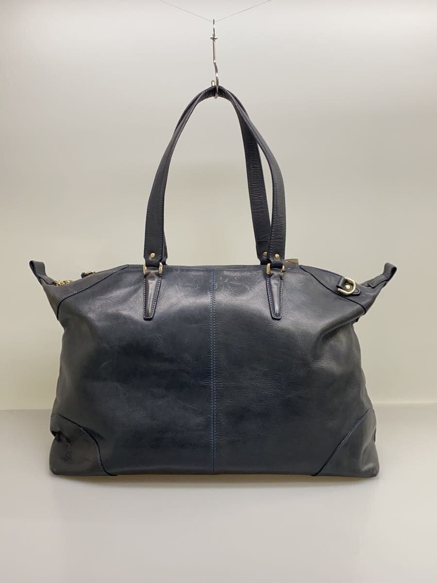 aniary2-Way Tote Bag Leather NVY Small With Scratches 3