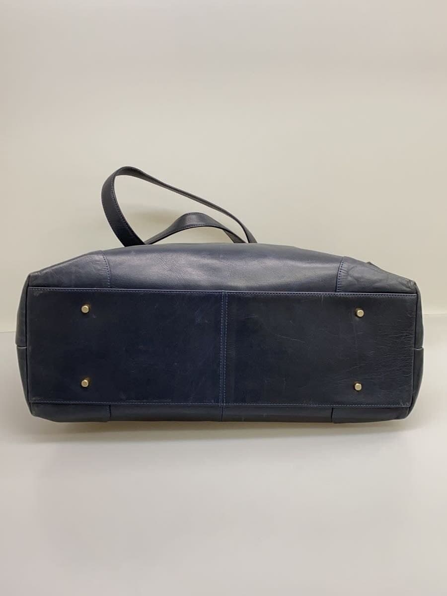 aniary2-Way Tote Bag Leather NVY Small With Scratches 4