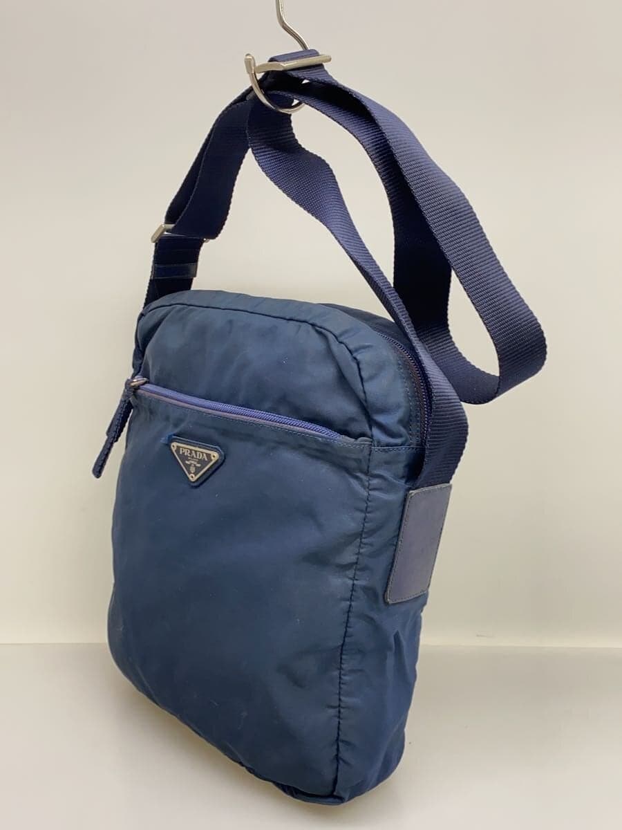 PRADA Triangle Logo Shoulder Bag Nylon NVY 2