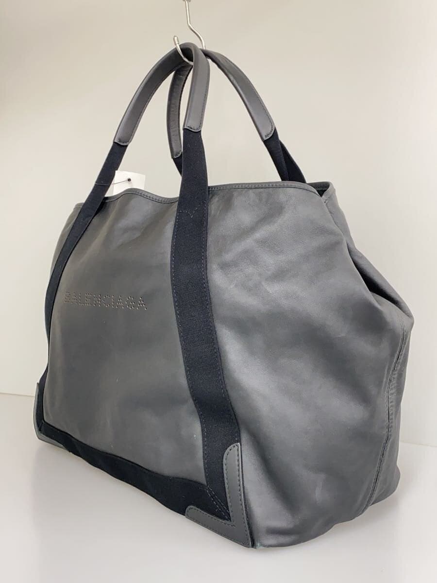 BALENCIAGA Navy Cabas M Leather Tote Bag (Pouch Missing) BLK 339936 2