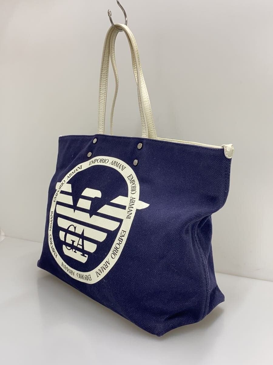 EMPORIO ARMANI Canvas Tote Bag Canvas NVY 2