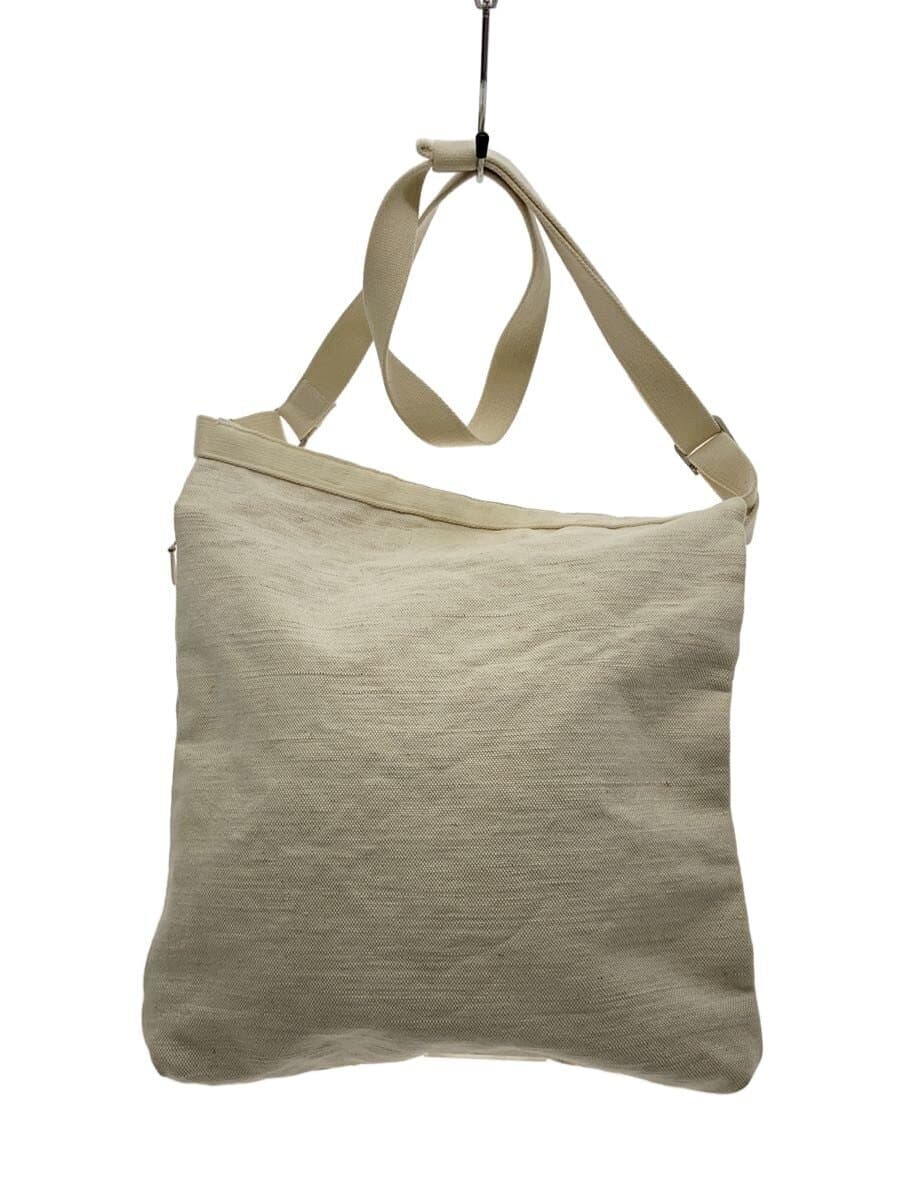SLOW&CO Shoulder Bag Cotton WHT Overall With Stain