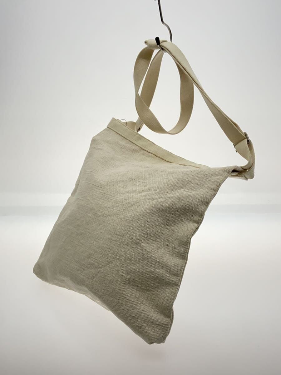 SLOW&CO Shoulder Bag Cotton WHT Overall With Stain 2