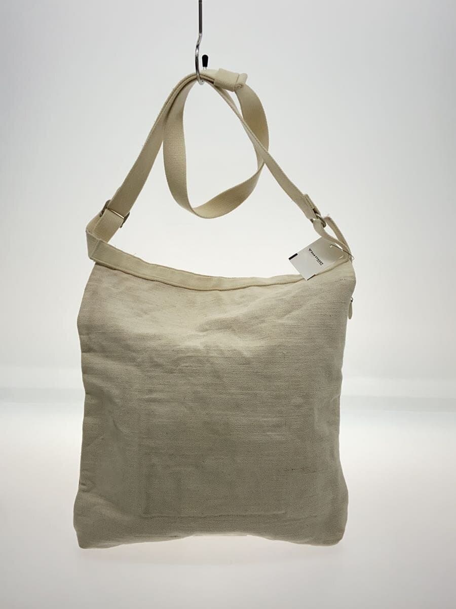 SLOW&CO Shoulder Bag Cotton WHT Overall With Stain 3