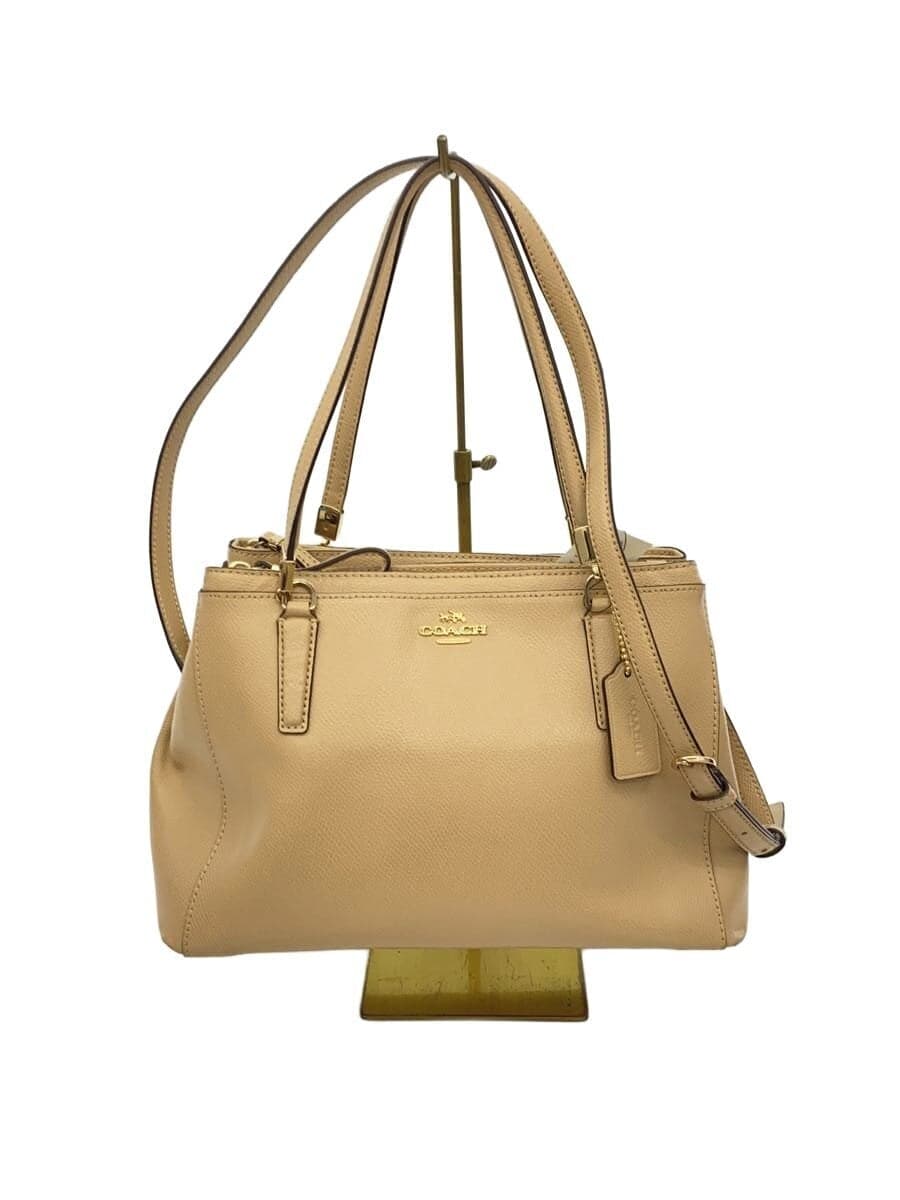 COACH Shoulder Bag - All Leather Leather BEG F34673