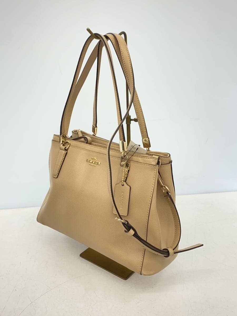 COACH Shoulder Bag - All Leather Leather BEG F34673 2