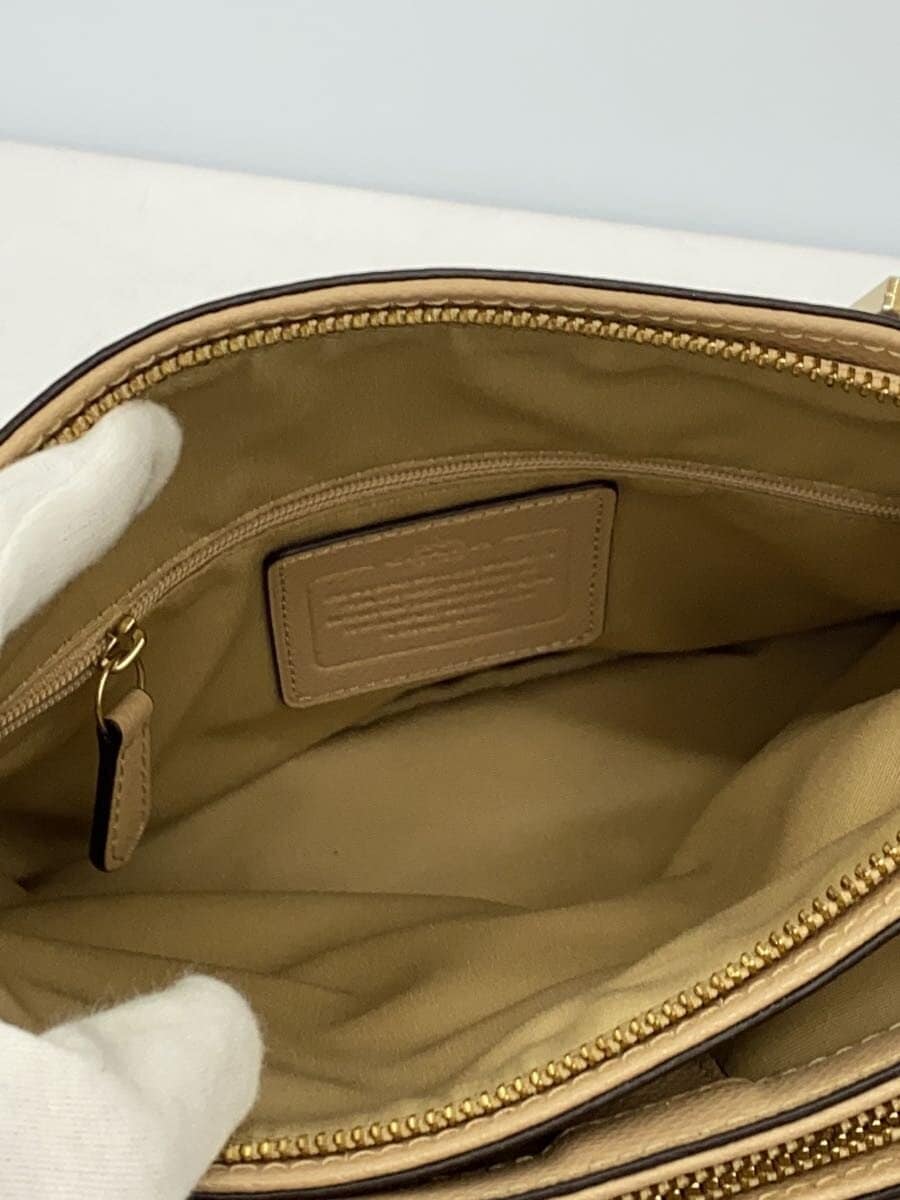 COACH Shoulder Bag - All Leather Leather BEG F34673 7