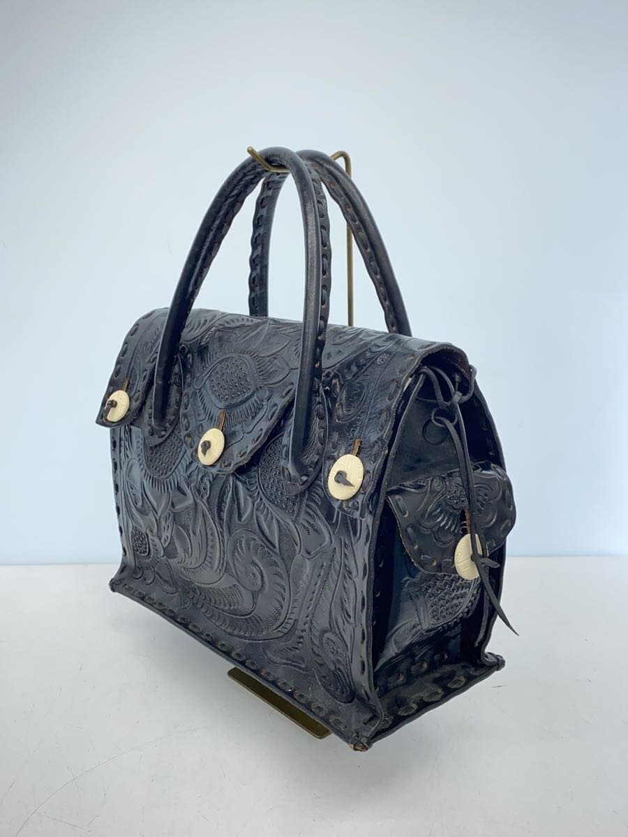 Carving Tribes Tote Bag Leather BLK 2