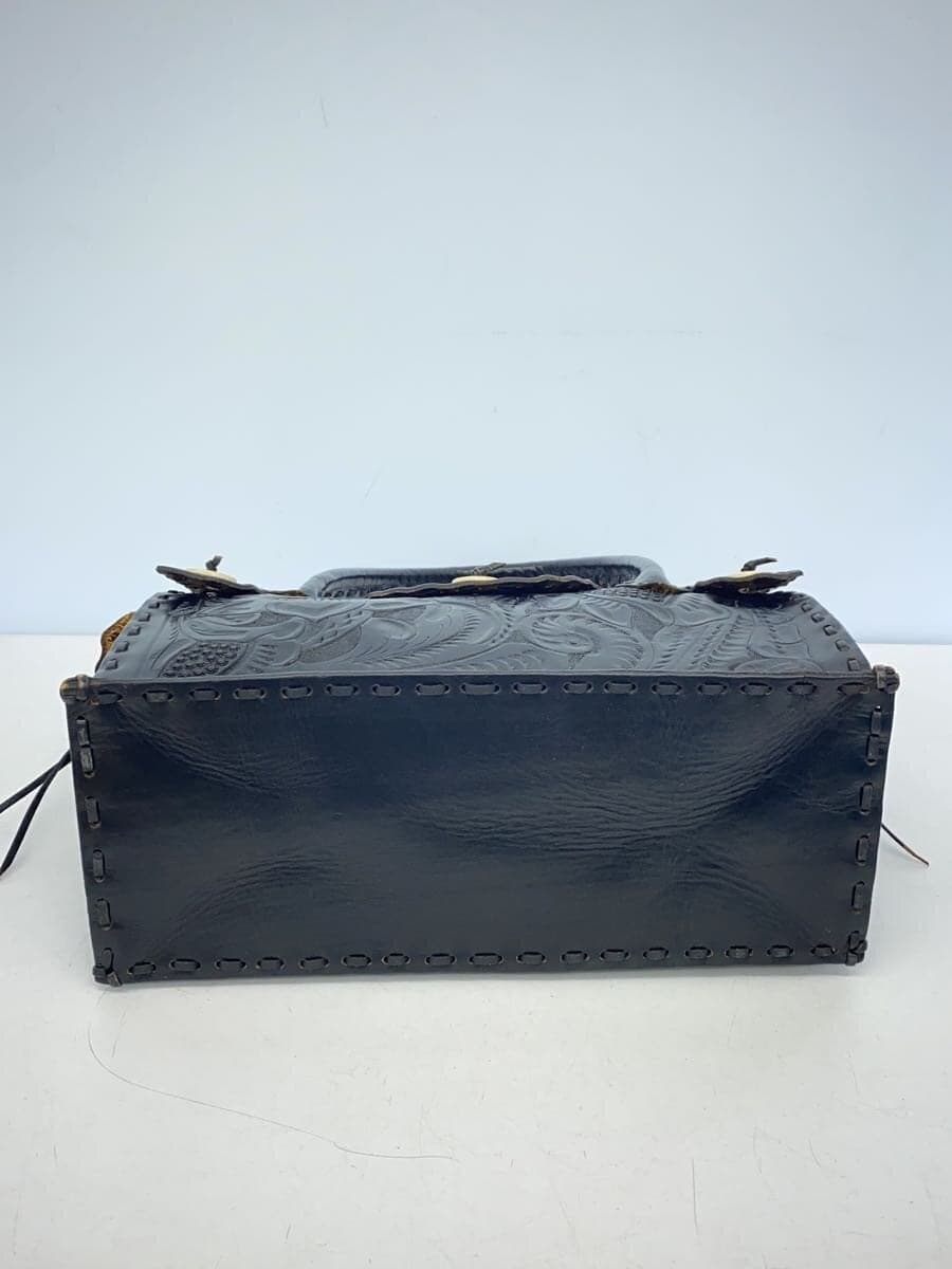 Carving Tribes Tote Bag Leather BLK 4