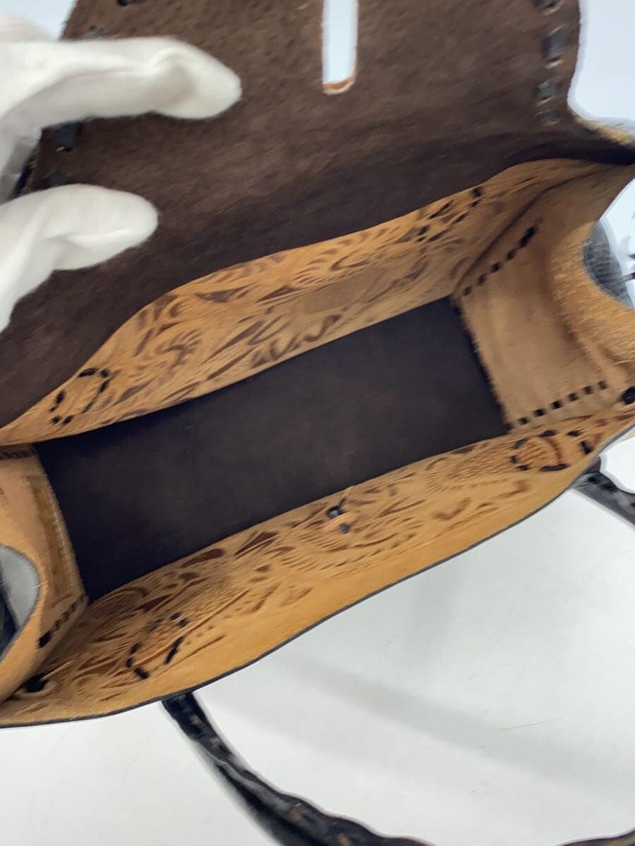 Carving Tribes Tote Bag Leather BLK 6