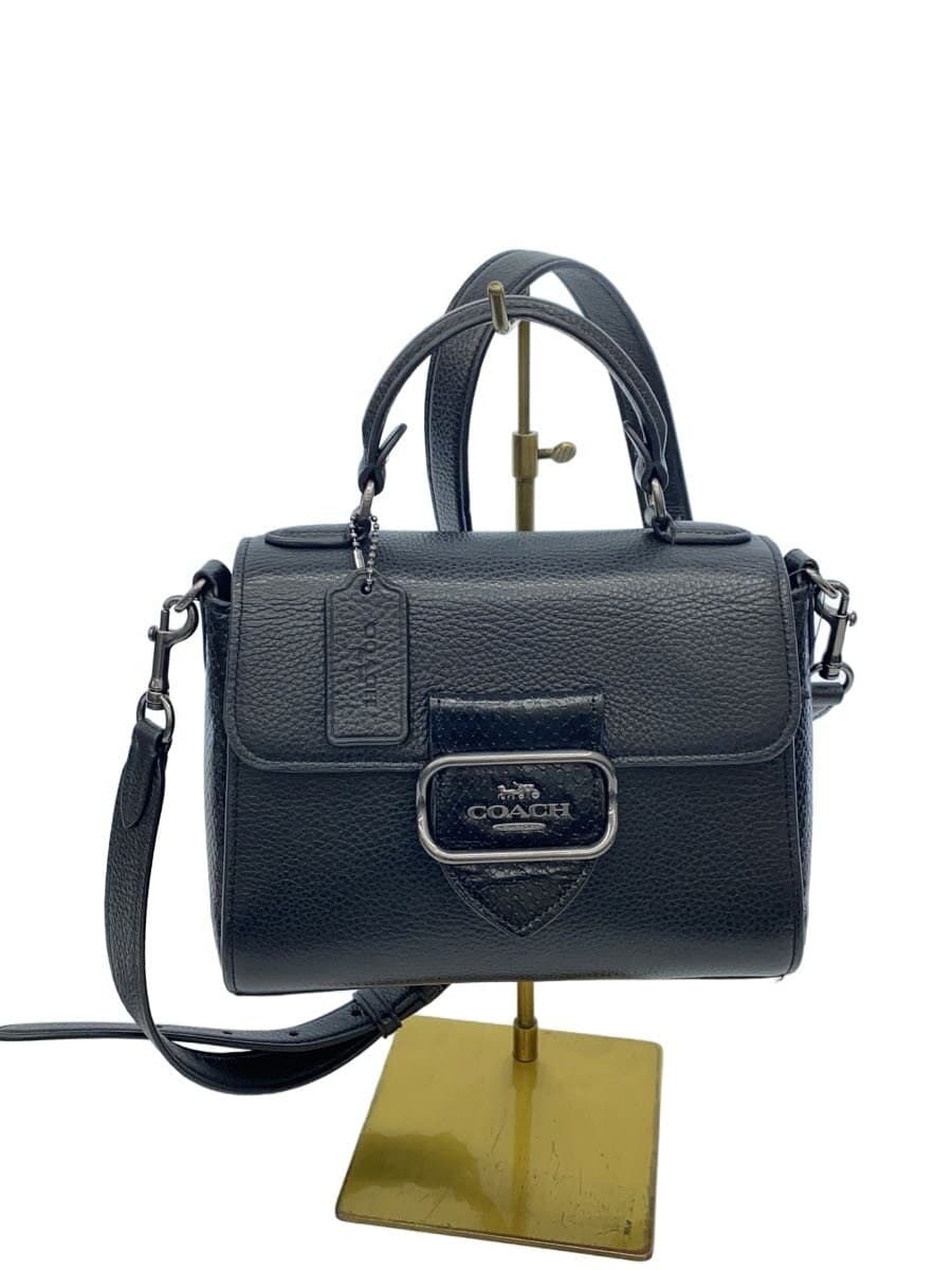 COACH Shoulder Bag Leather Black Solid CF321