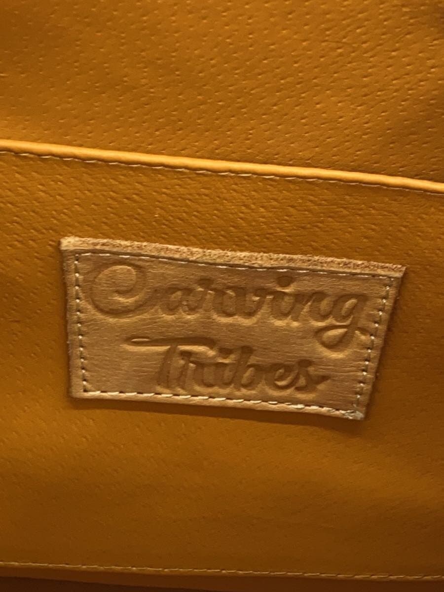 Carving Tribes Tote Bag Leather BRW All-over Pattern 5