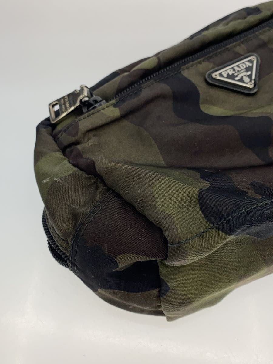 PRADA With Wear Triangle Logo Pouch KHK Camouflage 7