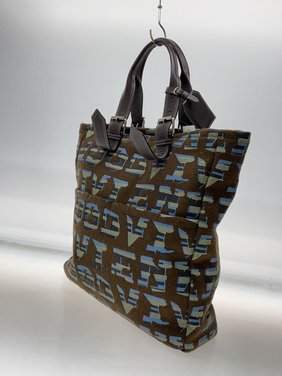 Vivienne Westwood Tote Bag Handle Wrinkle KHK All Over Pattern 2
