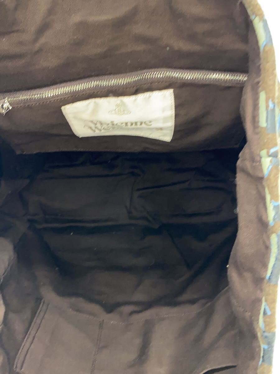 Vivienne Westwood Tote Bag Handle Wrinkle KHK All Over Pattern 6