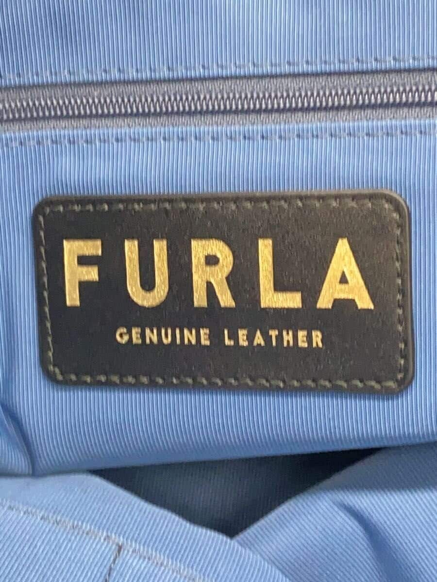 FURLAGIOVE Tote Bag Leather BLU 5