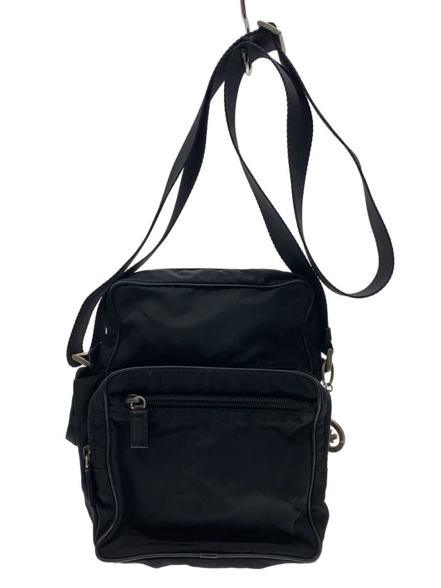 PRADA Piping Scuff With Wear Triangle Logo Plate Triangle Logo Shoulder Bag