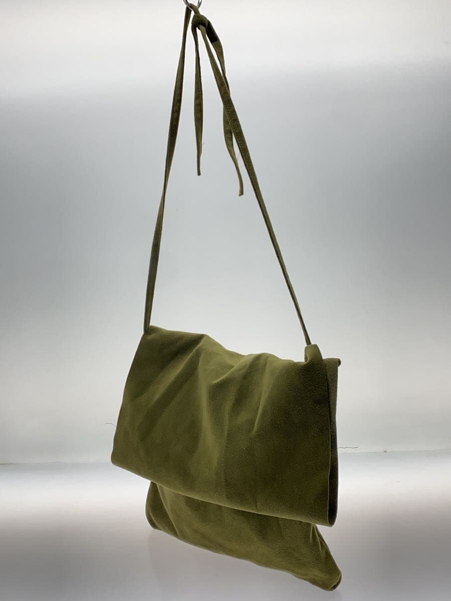 Ka ILI Suede Touch Flap Shoulder Bag Faux Leather KHK Solid 2