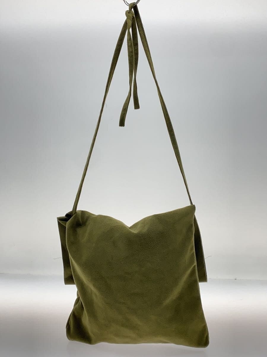 Ka ILI Suede Touch Flap Shoulder Bag Faux Leather KHK Solid 3