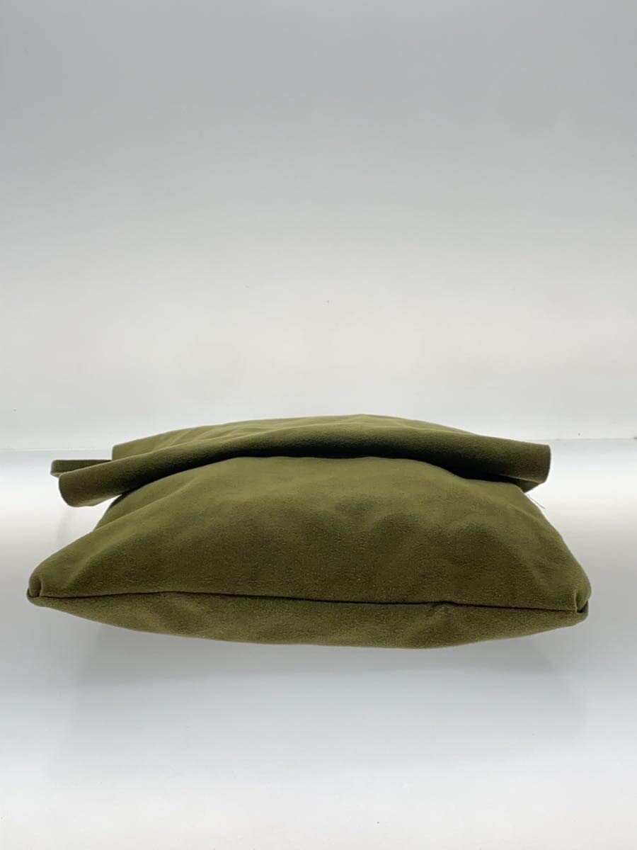 Ka ILI Suede Touch Flap Shoulder Bag Faux Leather KHK Solid 4