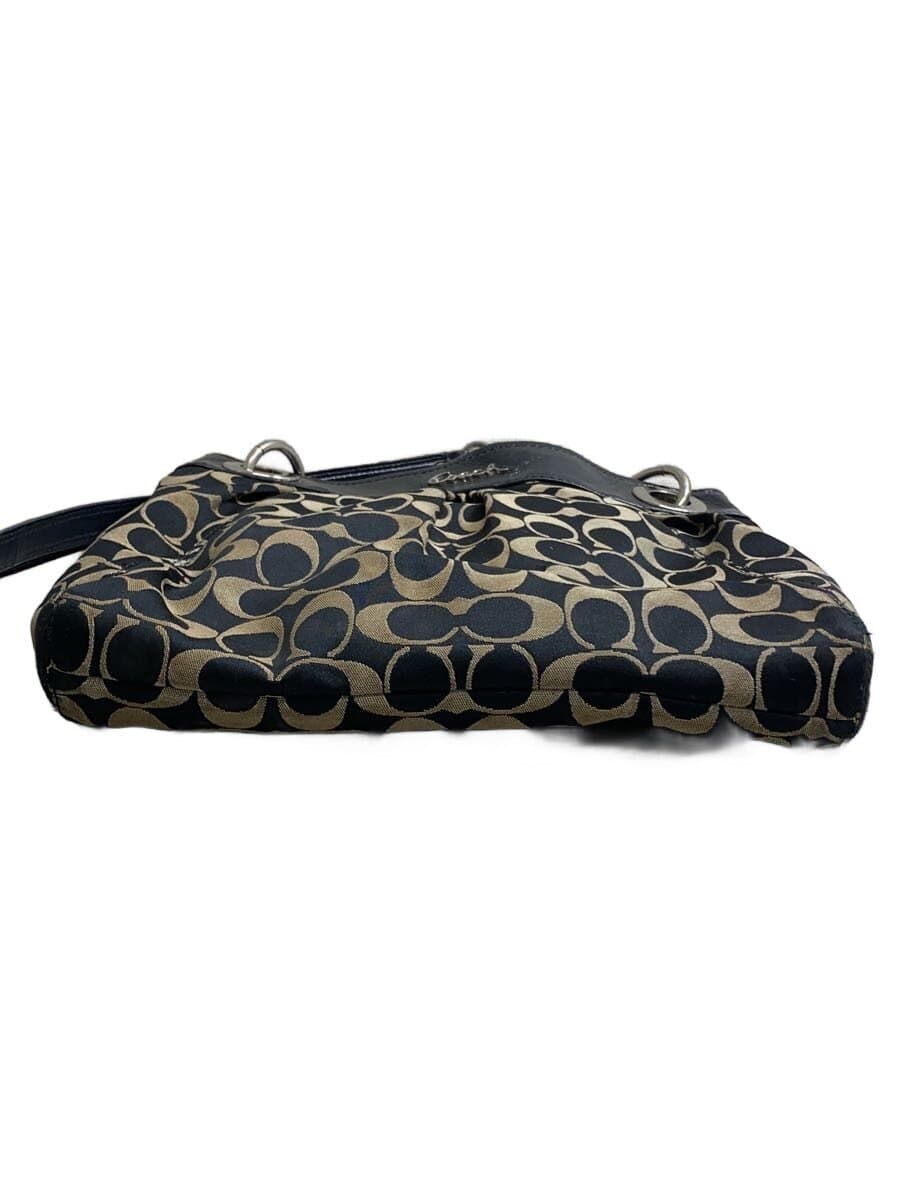 COACH Shoulder Bag_Signature Leather BLK All Over Pattern 4