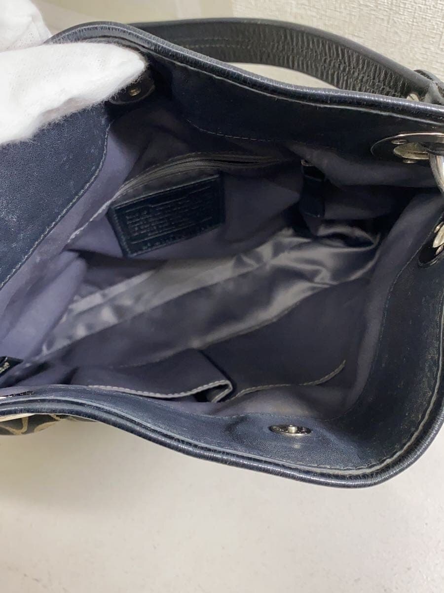 COACH Shoulder Bag_Signature Leather BLK All Over Pattern 6