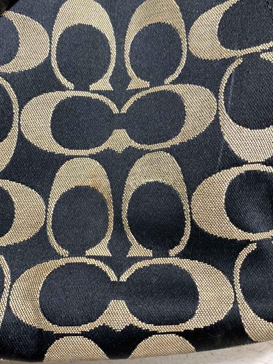 COACH Shoulder Bag_Signature Leather BLK All Over Pattern 7