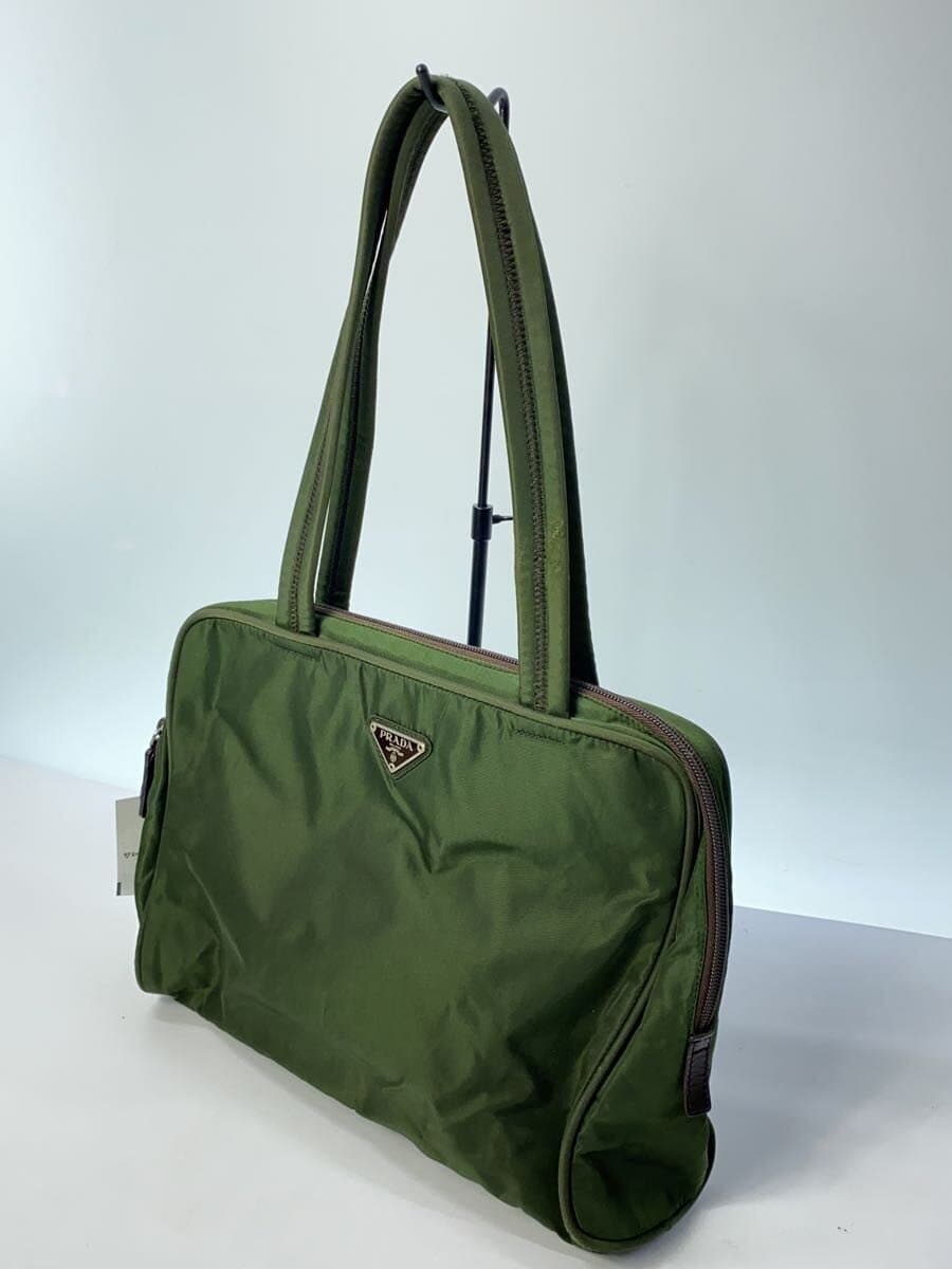 PRADA Tote Bag Nylon GRN Solid 2