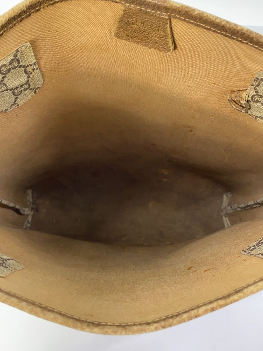 GUCCI PLUS Tote Bag 70-80s OLD GUCCI Sherry Line Canvas KHK All-over Pattern 6