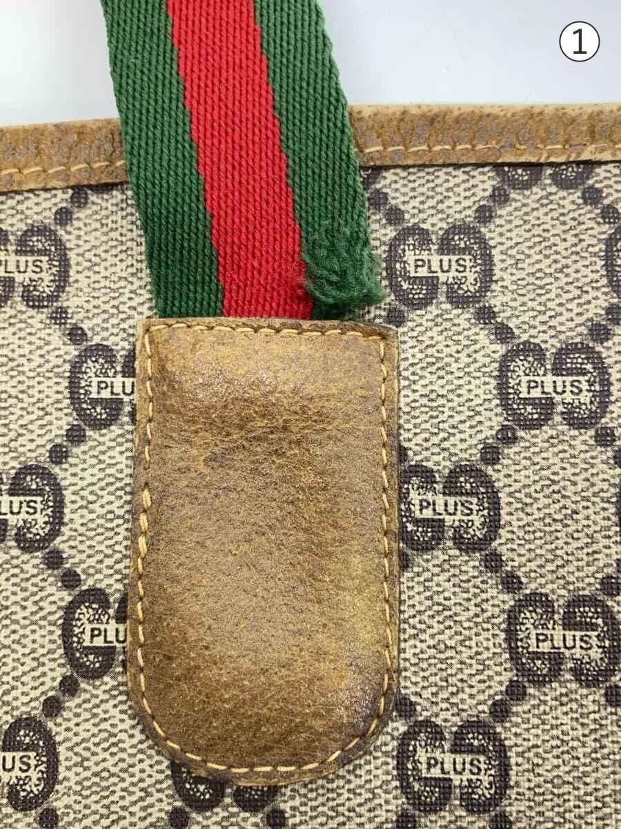 GUCCI PLUS Tote Bag 70-80s OLD GUCCI Sherry Line Canvas KHK All-over Pattern 8