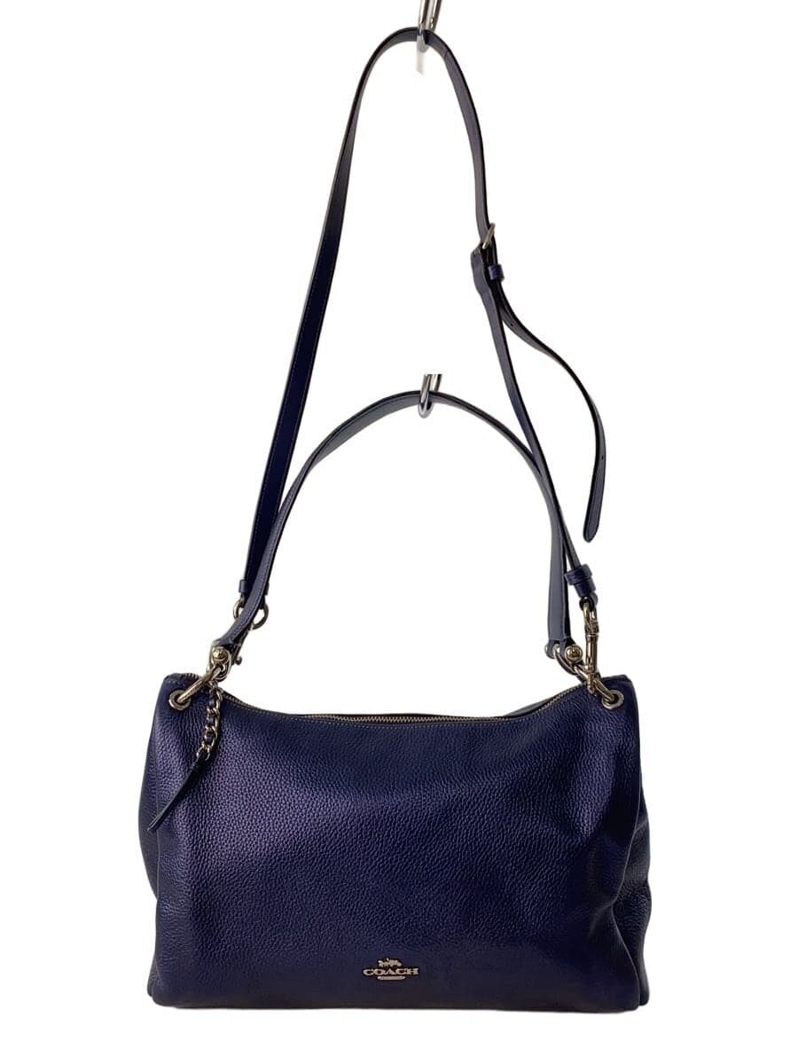 COACH Shoulder Bag Leather BLU J1923-F88037