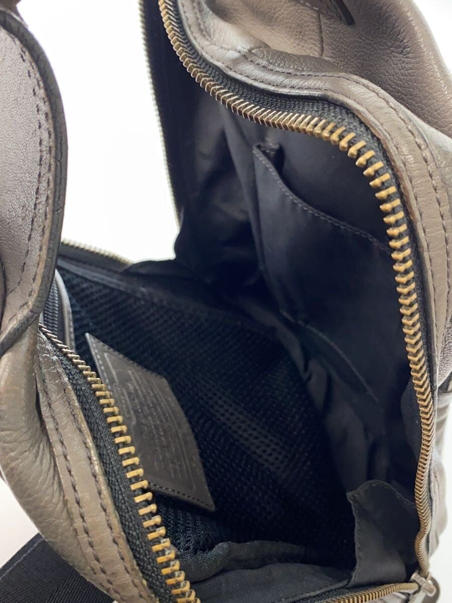 COACH Shoulder Bag Leather GRY 71185 6